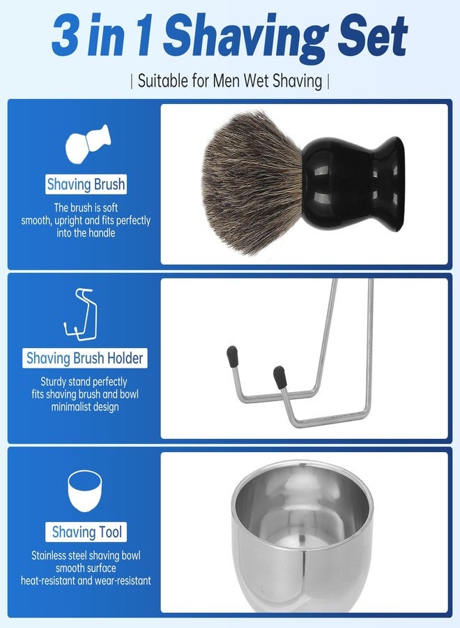 DEBETOOL Shaving Brush Set for Men – Pure Badger Hair Shaving Brush and Bowl, Exfoliating Shaving Cream Brush Gifts for Fathers Day - Image 4